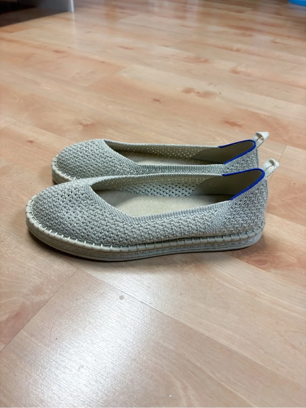 Rothy’s The Espadrille Diamond Metallic Knit Flats Women’s Size 9.5